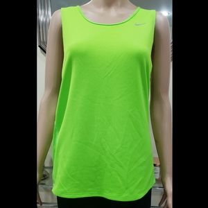 Nike Dri-Fit Lime Green Full Coverage Athletic Tank - Size Large